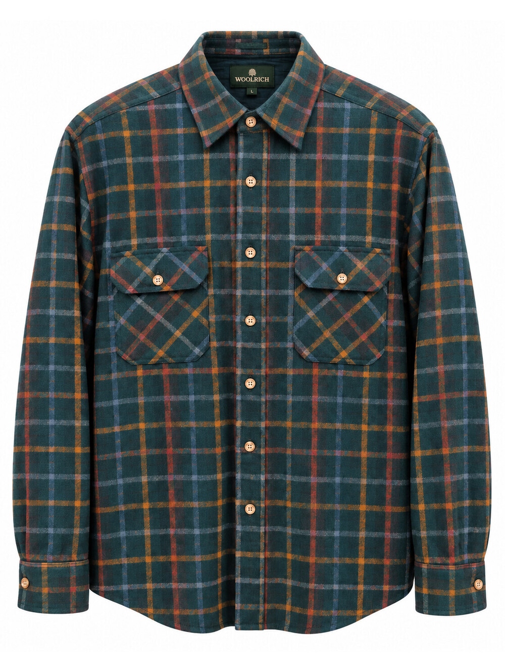 VTG Hill & Archer Pure Virgin Wool Plaid Flannel Shacket Mens L Green Overshirt